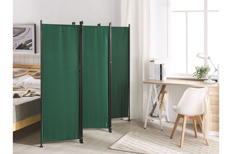 Skærmvæg 5 paneler 270 x 170 cm Grøn NARNI - Grøn - Boligtilbehør - Rumdelere - Skærmvæg