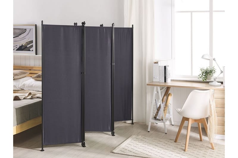 Skærmvæg 5 paneler 270 x 170 cm grå NARNI - Grå - Boligtilbehør - Rumdelere - Skærmvæg