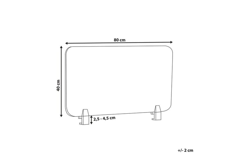 Skiljevägg för skrivbord Beliani Wally Beige, 130x2x40 cm Grey 80x2x40 cm - Boligtilbehør - Rumdelere - Skærmvæg