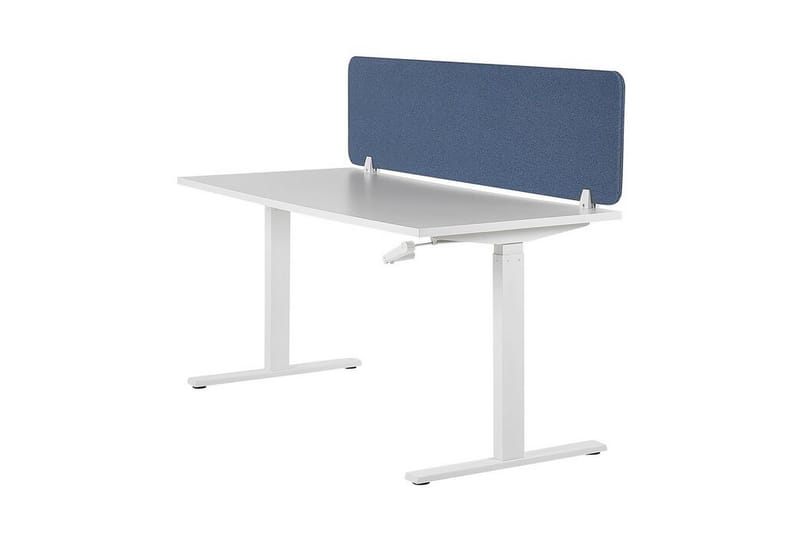 Skjold til skrivebord 160 x 40 cm blå WALLY - Blå - Boligtilbehør - Rumdelere - Afskærmning skrivebord
