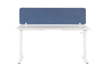 Skjold til skrivebord 160 x 40 cm blå WALLY - Blå - Boligtilbehør - Rumdelere - Afskærmning skrivebord