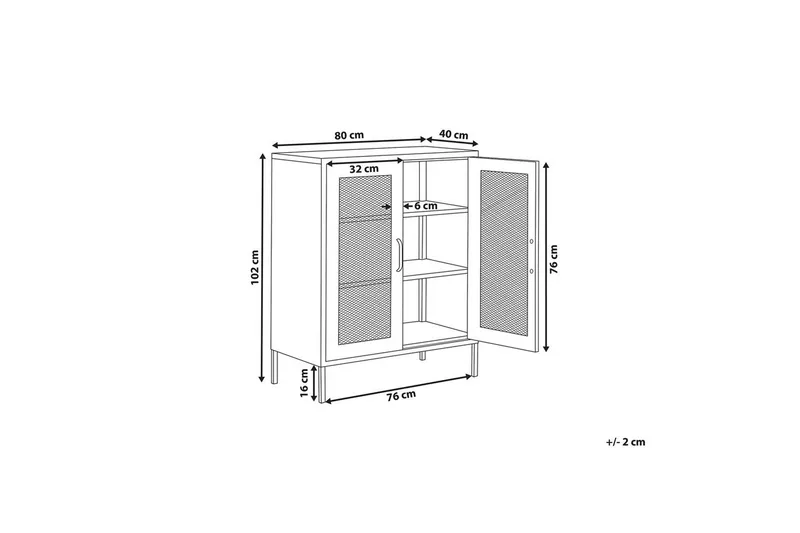 Vitrineskab Wakatipu Grøn - Grøn - Opbevaring - Skab - Vitrineskabe