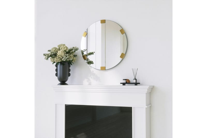 Porp Spejl 60 cm Rund, Guld