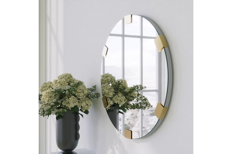 Porp Spejl 60 cm Rund - Guld - Boligtilbehør - Spejle - Vægspejl