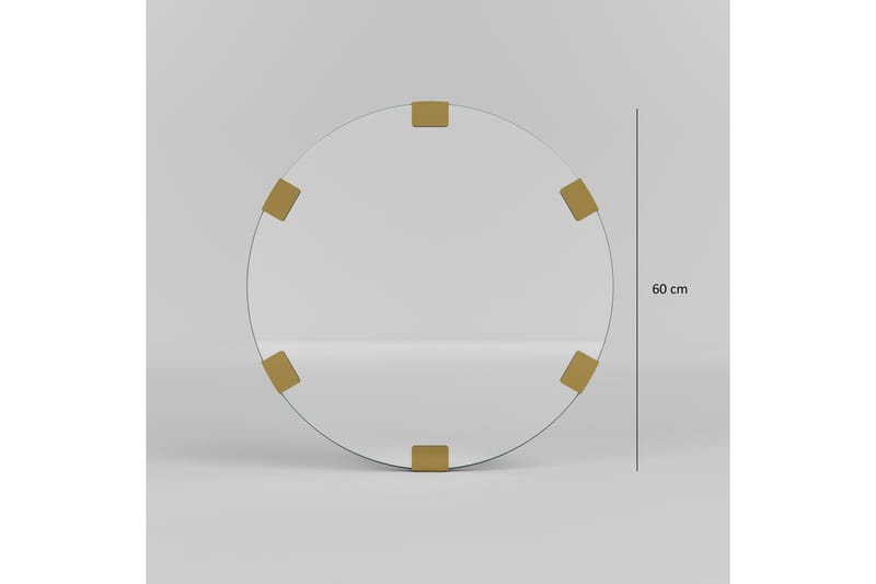 Porp Spejl 60 cm Rund - Guld - Boligtilbehør - Spejle - Vægspejl