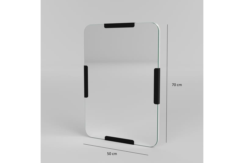 Taharoa Spejl 50 cm Rektangulær - Sort - Boligtilbehør - Spejle - Vægspejl