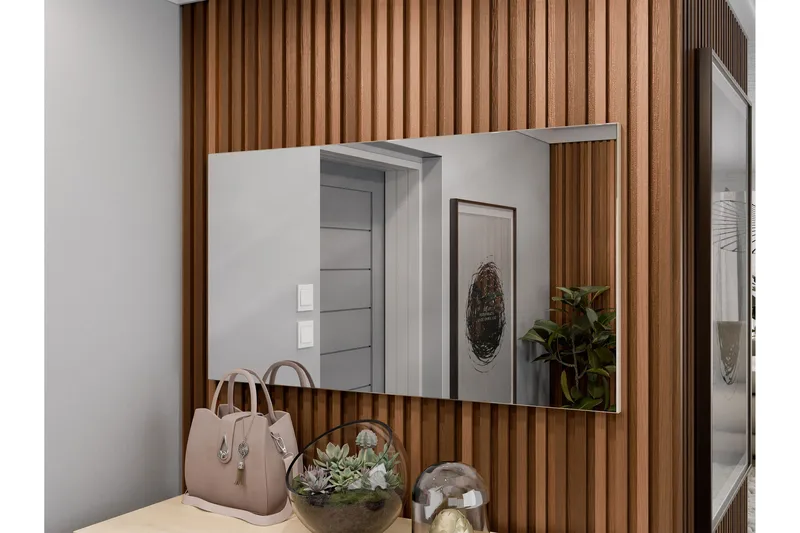 Agawal Væghængt Spejl Rektangulær 100 cm - Brun - Boligtilbehør - Spejle - Vægspejl