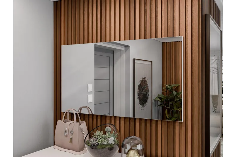 Agawal Vægspejl Rektangulært 100 cm - Hvid - Boligtilbehør - Spejle - Vægspejl