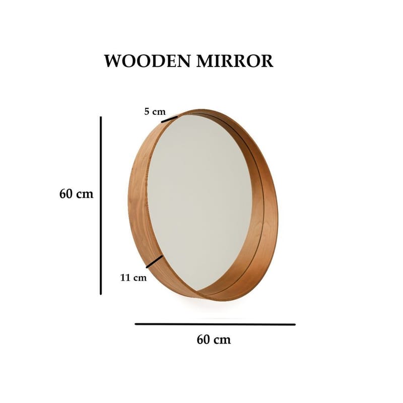 Aldrosin væghængt spejl Rund 60 cm - Hvid - Boligtilbehør - Spejle - Vægspejl