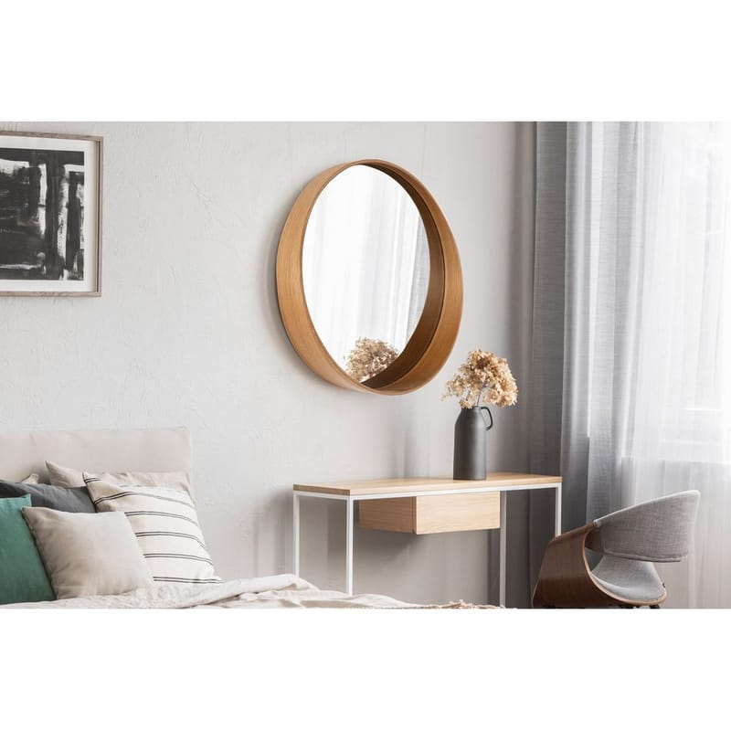 Aldrosin væghængt spejl Rund 60 cm - Hvid - Boligtilbehør - Spejle - Vægspejl