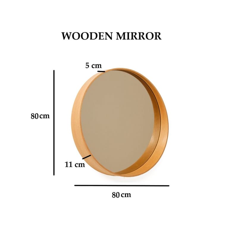 Aldrosin væghængt spejl Rund 80 cm - Hvid - Boligtilbehør - Spejle - Vægspejl