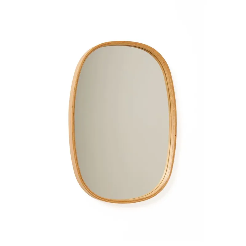 Aranfield væghængt spejl Rektangulær 38 cm, Brun/Hvid