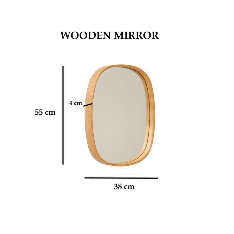 Aranfield væghængt spejl Rektangulær 38 cm - Brun/Hvid - Boligtilbehør - Spejle - Vægspejl