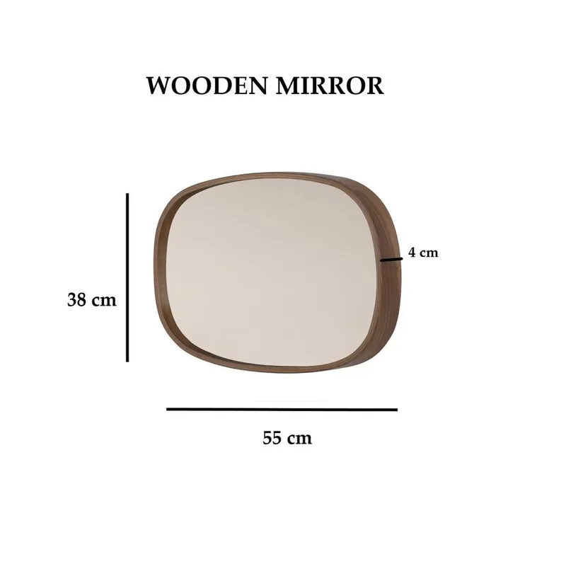 Aranfield væghængt spejl Rektangulær 55 cm - Brun - Boligtilbehør - Spejle - Vægspejl