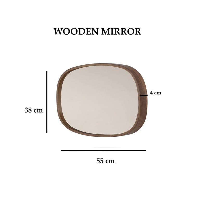 Aranfield væghængt spejl Rektangulær 55 cm - Brun - Boligtilbehør - Spejle - Vægspejl
