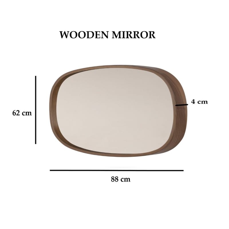 Aranfield væghængt spejl Rektangulær 88 cm - Brun/Hvid - Boligtilbehør - Spejle - Vægspejl