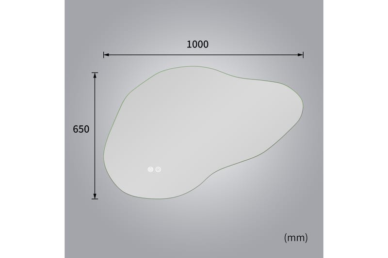 Badeværelsesspejl 100x65 cm med LED-belysning og anti-dug - Boligtilbehør - Spejle - Vægspejl