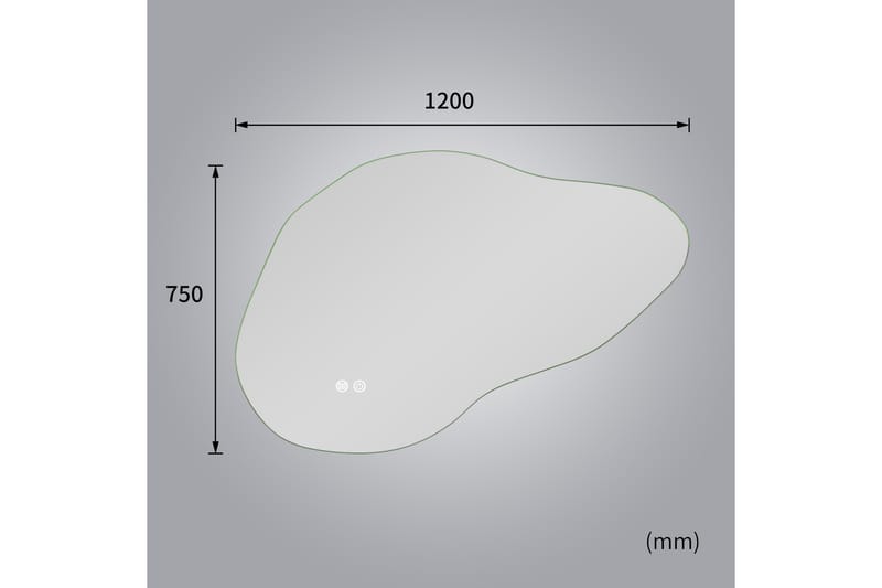 Badeværelsesspejl 90x60 cm med LED-belysning og anti-dug - Boligtilbehør - Spejle - Vægspejl
