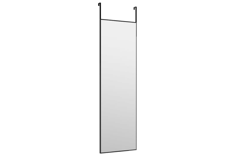 beBasic dørspejl 30x100 cm glas og aluminium sort - Sort - Vægspejl - Entréspejl