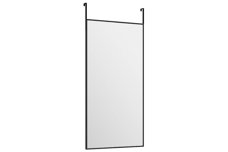 beBasic dørspejl 30x60 cm glas og aluminium sort - Sort - Vægspejl - Entréspejl
