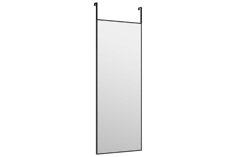 beBasic dørspejl 30x80 cm glas og aluminium sort - Sort - Vægspejl - Entréspejl