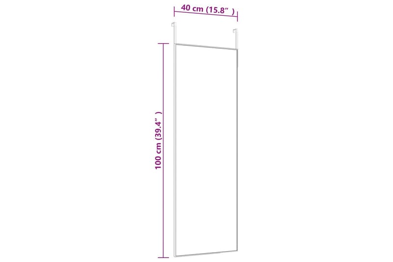 beBasic dørspejl 40x100 cm glas og aluminium guldfarvet - Guld - Vægspejl - Entréspejl