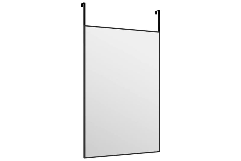 beBasic dørspejl 40x60 cm glas og aluminium sort - Sort - Vægspejl - Entréspejl