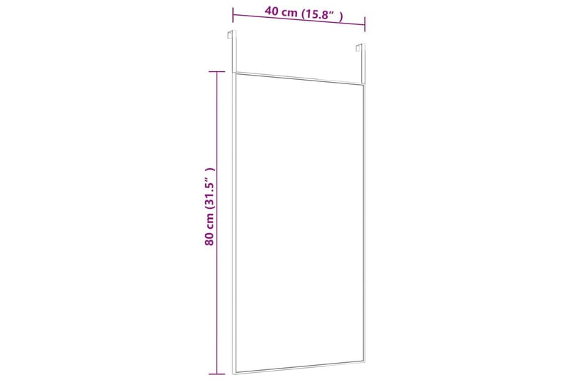 beBasic dørspejl 40x80 cm glas og aluminium guldfarvet - Guld - Boligtilbehør - Spejle - Vægspejl