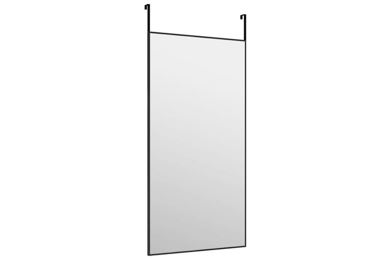 beBasic dørspejl 40x80 cm glas og aluminium sort - Sort - Vægspejl - Entréspejl