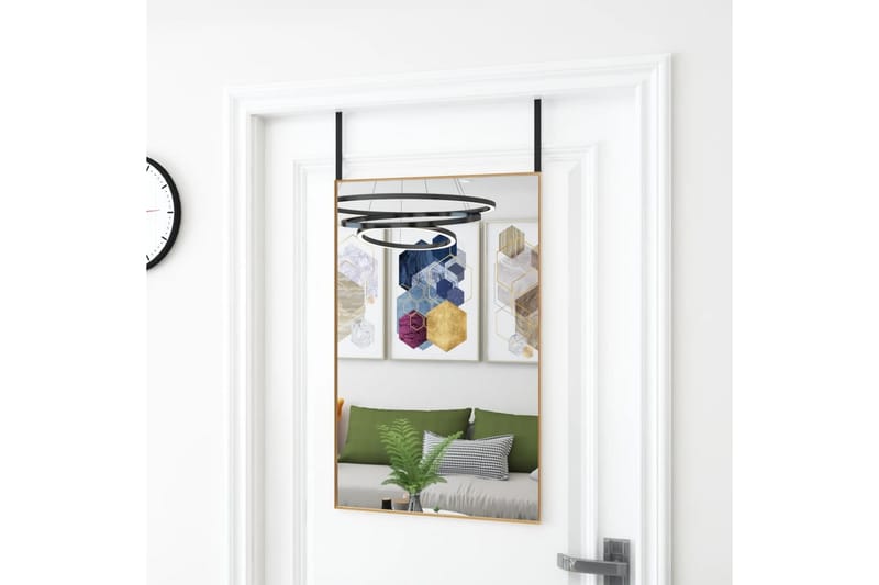 beBasic dørspejl 50x80 cm glas og aluminium guldfarvet - Guld - Vægspejl - Entréspejl