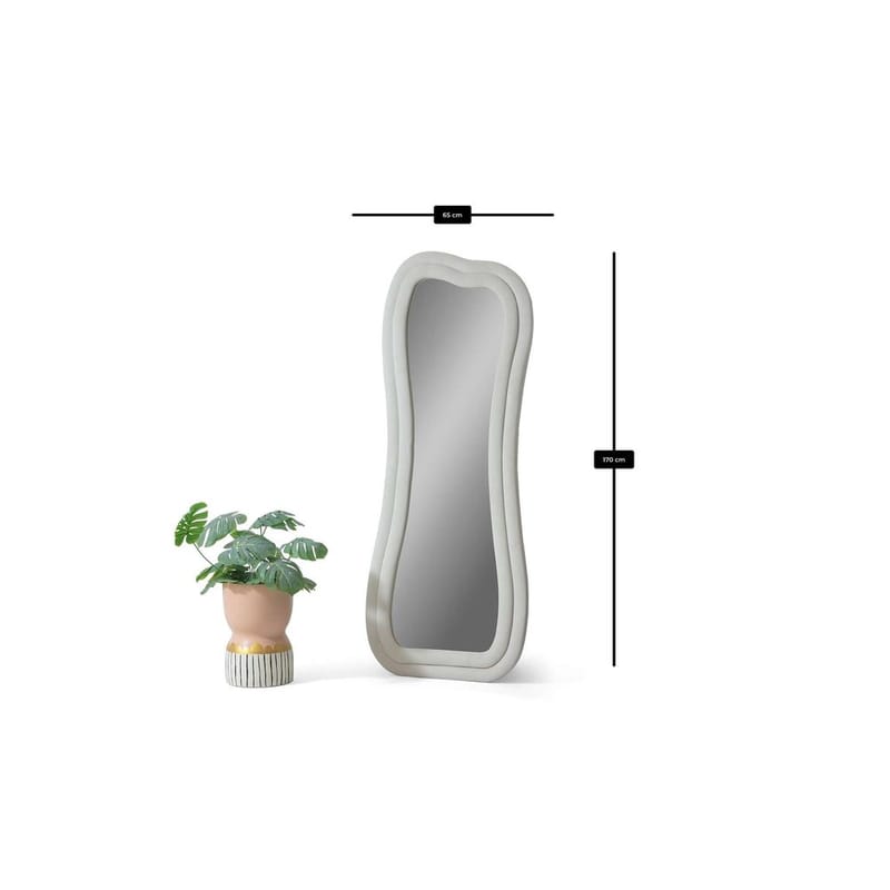 Bordentown Gulvspejl 65 x 170 cm - Cremehvid - Boligtilbehør - Spejle - Helkropsspejl