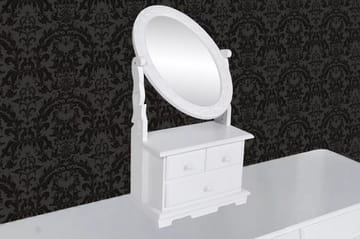 Toiletbord Med Ovalt Vippespejl Mdf - Hvid - Boligtilbehør - Spejle - Bordspejl
