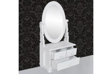 Toiletbord Med Ovalt Vippespejl Mdf - Hvid - Boligtilbehør - Spejle - Bordspejl