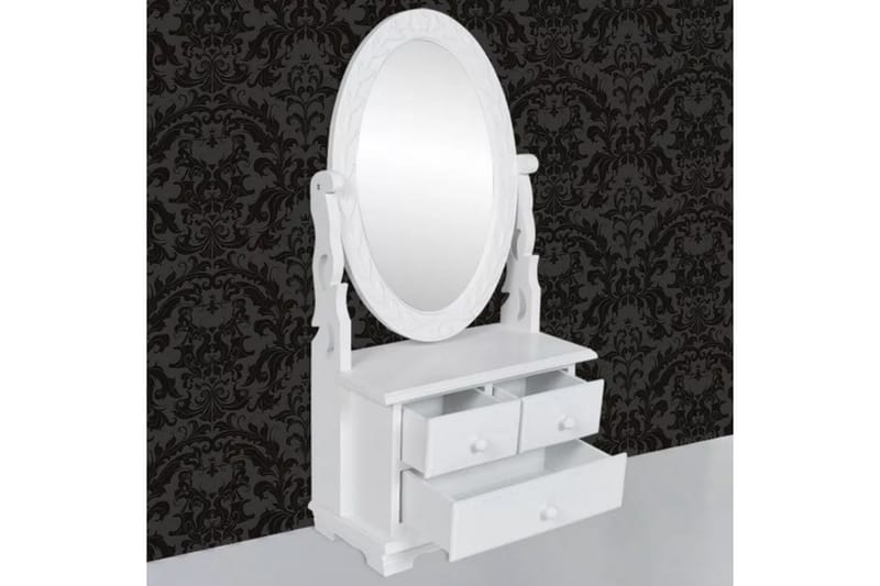 Toiletbord Med Ovalt Vippespejl Mdf - Hvid - Boligtilbehør - Spejle - Bordspejl