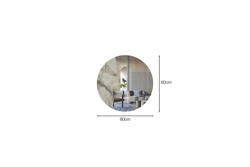 Buhem Væghængt Spejl Rund 60 cm - Beige - Boligtilbehør - Spejle - Vægspejl