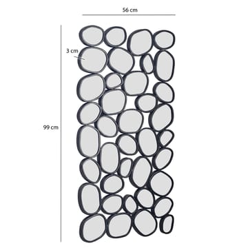 Corano Vægspejl 56x99 cm Organisk Asymmetrisk - Sort og sølvfarvet - Boligtilbehør - Spejle - Vægspejl