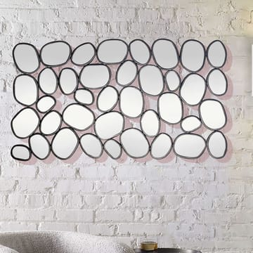 Corano Vægspejl 56x99 cm Organisk Asymmetrisk - Sort og sølvfarvet - Boligtilbehør - Spejle - Vægspejl