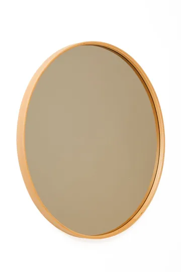 Dekorativt spejl Wallxpert Circle (40 x 40 x 4 cm) Eg - hvid ramme med egedetaljer - Boligtilbehør - Spejle - Vægspejl