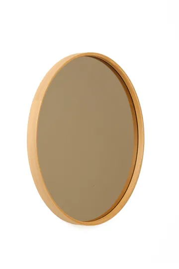 Dekorativt spejl Wallxpert Circle (40 x 40 x 4 cm) Eg - hvid ramme med egedetaljer - Boligtilbehør - Spejle - Vægspejl