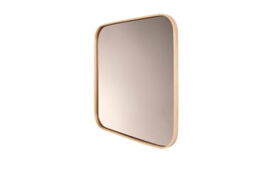 Dekorativt spejl Wallxpert Square (50 x 50 x 4 cm) Eg - Hvid ramme med egetræsdetaljer - Boligtilbehør - Spejle - Vægspejl