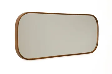Dekorativt spejl Wallxpert Zaha (103 x 42 x 4 cm) Valnød - Hvid ramme med valnøddedetaljer - Boligtilbehør - Spejle - Vægspejl