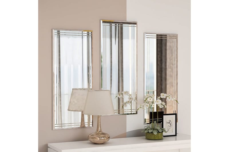 Dekorativt Spejlsæt (3 Stykker) Heba Buhem Transparent - Ivory - Boligtilbehør - Spejle - Vægspejl
