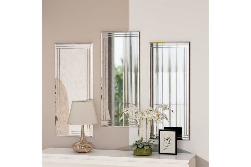 Dekorativt Spejlsæt (3 Stykker) Heba Buhem Transparent - Ivory - Boligtilbehør - Spejle - Vægspejl