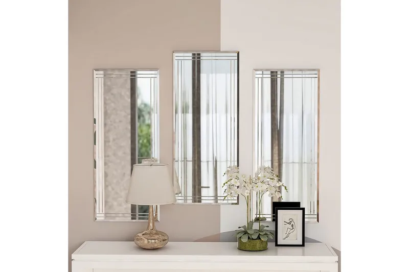 Dekorativt Spejlsæt (3 Stykker) Heba Buhem Transparent - Ivory - Boligtilbehør - Spejle - Vægspejl