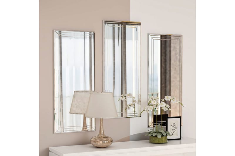 Dekorativt Spejlsæt (3 Stykker) Heba Neom Transparent - Multifarvet - Boligtilbehør - Spejle - Vægspejl