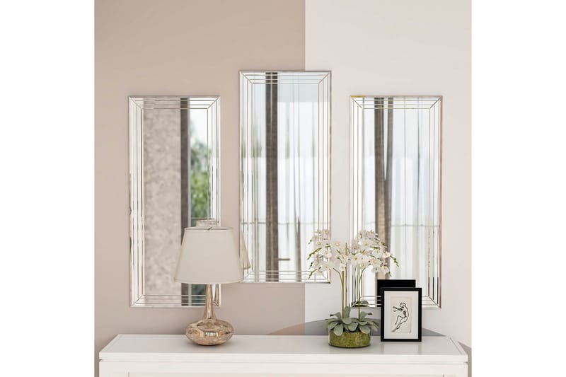 Dekorativt Spejlsæt (3 Stykker) Heba Neom Transparent - Multifarvet - Boligtilbehør - Spejle - Vægspejl