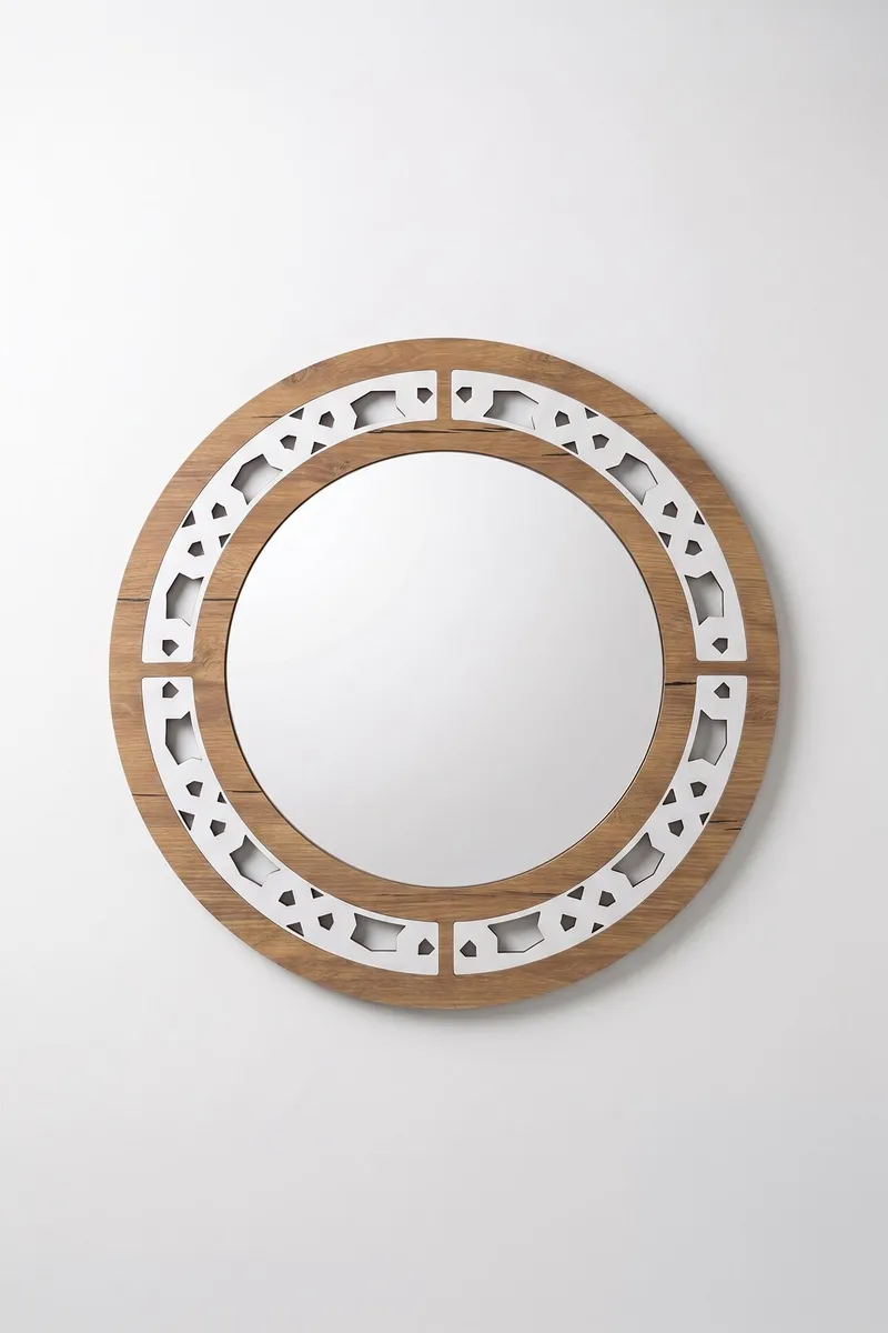 Dekorativt træspejl Homitis Armona spejl (Ø58 cm) wenge, undefined