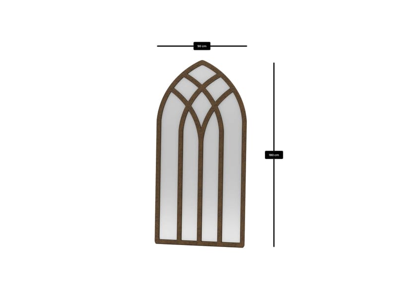 Delvi Gulvspejl 90x180 cm - Brun - Boligtilbehør - Spejle - Helkropsspejl