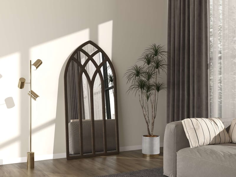 Delvi Gulvspejl 90x180 cm - Brun - Boligtilbehør - Spejle - Helkropsspejl