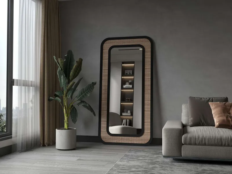 Estevan Gulvspejl 90x180 cm - Sort - Boligtilbehør - Spejle - Helkropsspejl
